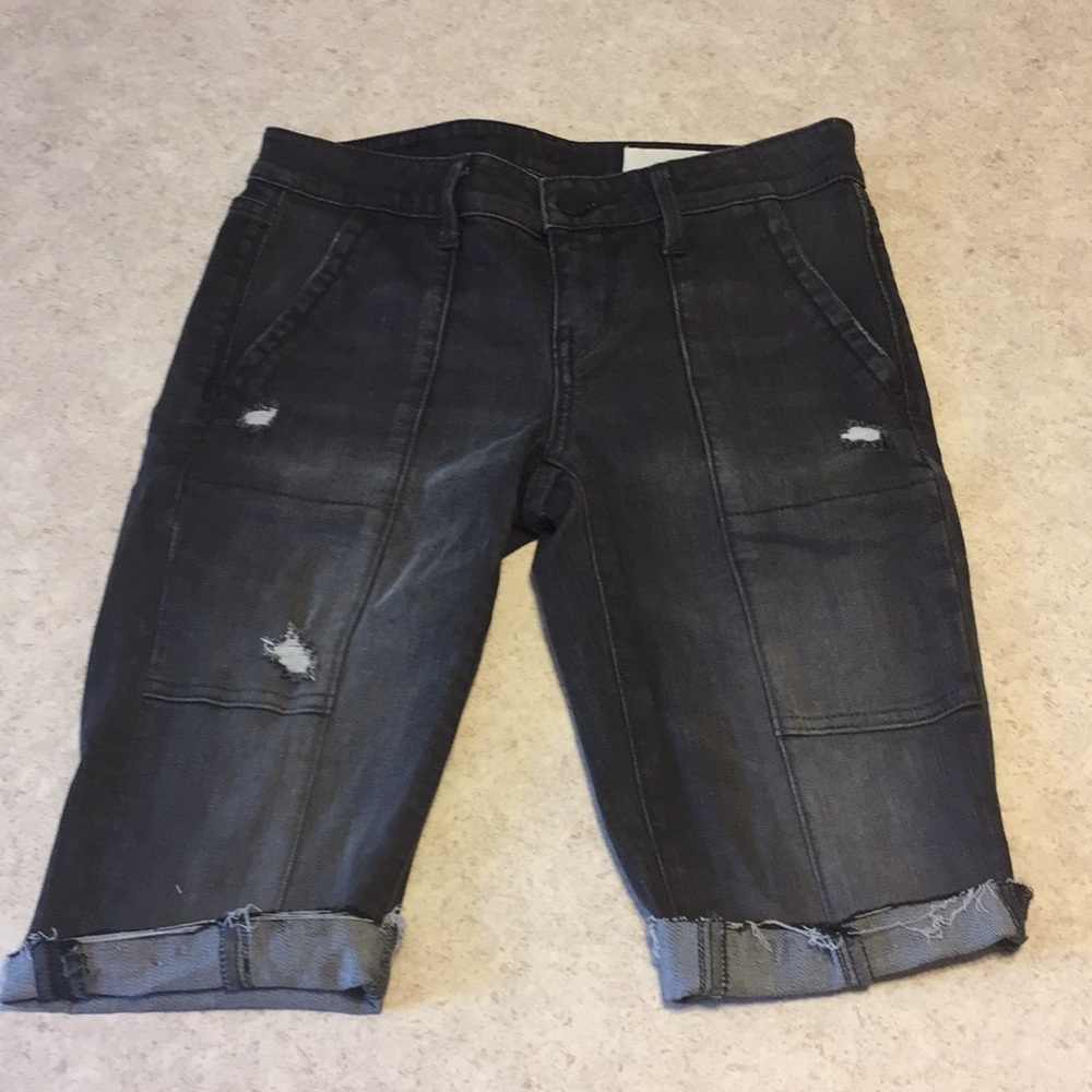 TREASURE & BOND OMBRE BLACK BERMUDA SHORTS